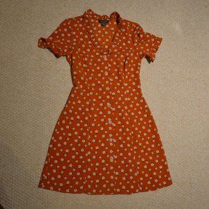 Primark burnt orange floral sundress NWOT